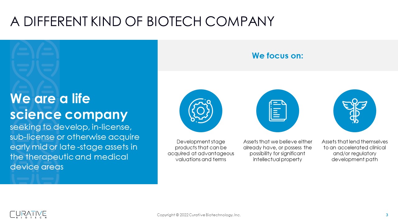 Curative Biotechnology Novel Solutions for Unmet Medical Needs